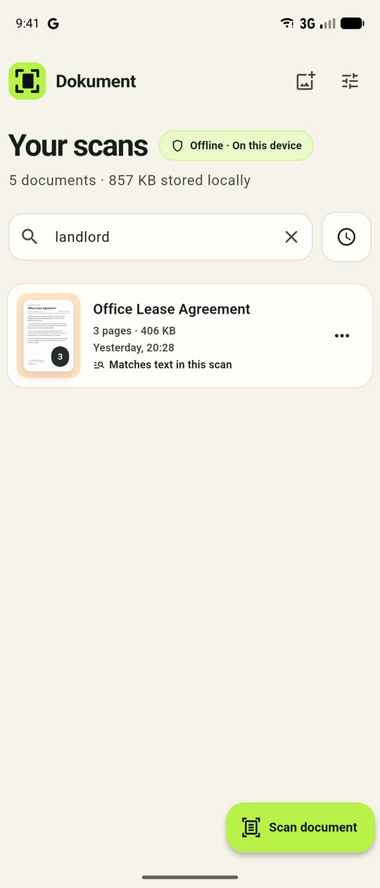 Dokument search