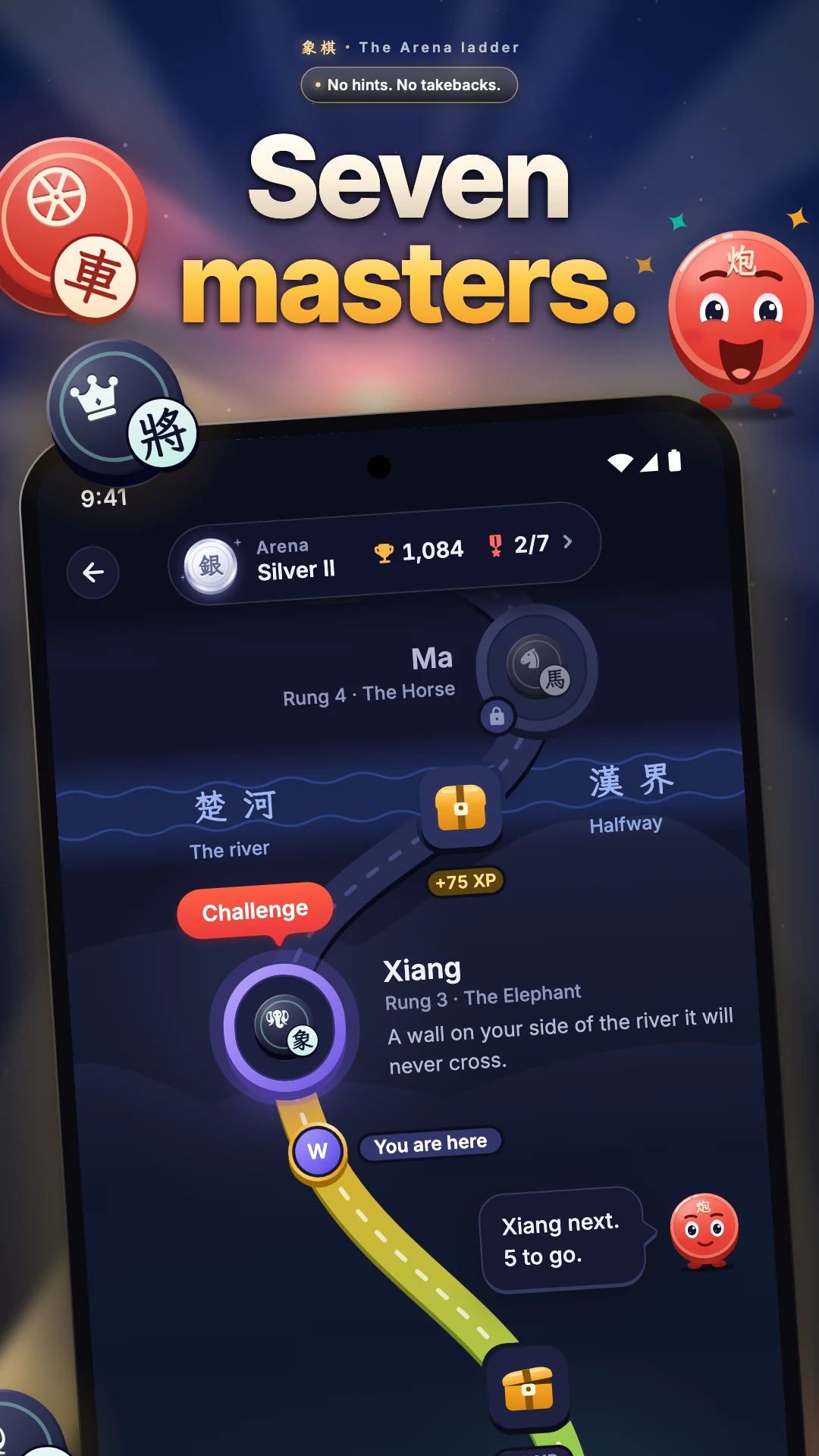 Climb the Arena ladder and challenge seven masters